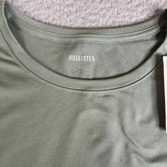 Hollister Crop T-Shirt Womans XXL Green Long Sleeve Stretch - Picture 5 of 12